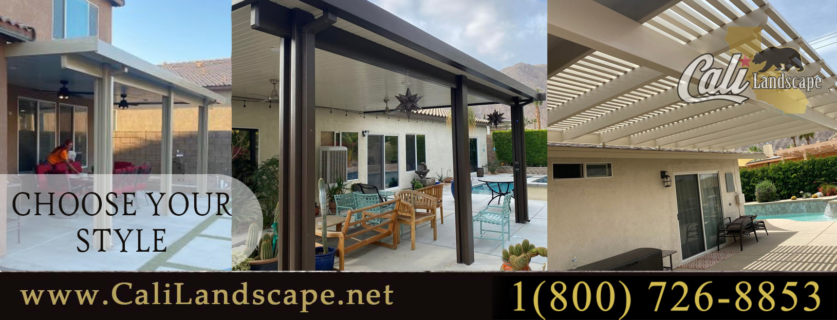 Cali Landscape Concrete Patio Covers Alumawood Solid or lattice Contractor in Corona buy sell repair Menifee Ca